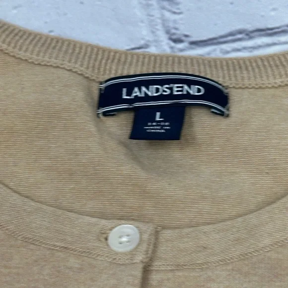Lands’ End Fine-Gauge Cotton‎ Cardigan & Tank Set NWT Large Opened to take pics - Picture 17 of 17